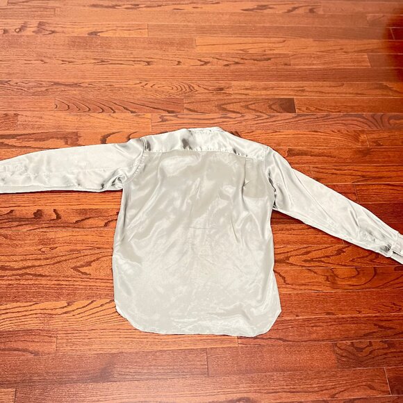 Comme Des Garcons-  Shiny Silver/Grey Button Down (Size M) [Luxury] - Picture 2 of 6